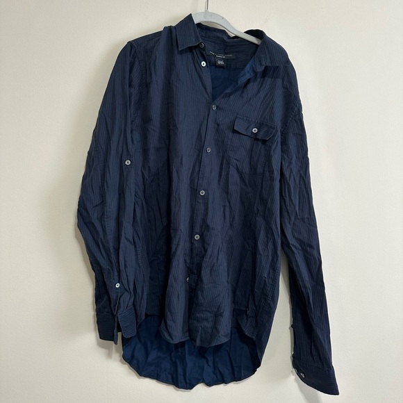 marc by marc jacobs classic fit button down shirt Navy Size Large - Picture 1 of 5